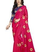 Red Embroidered Art Silk Saree With Blouse