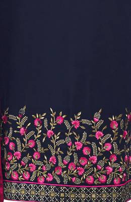Blue embroidered georgette salwar with dupatta 4