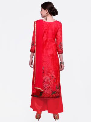 Pink embroidered chanderi salwar with dupatta 3