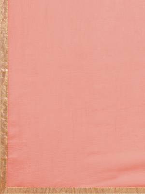 Peach embroidered chanderi salwar with dupatta 4
