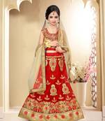 Maroon kids stitched lehenga choli with dupatta