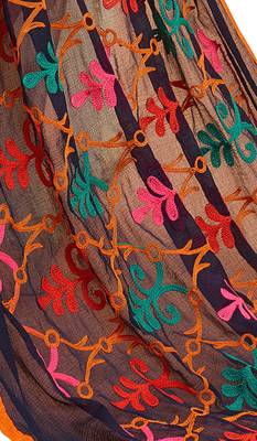 Rani-pink embroidered cotton salwar with dupatta 4