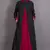 Black And Maroon Poly Crepe Plain Islamic Abaya