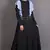 Black And Sky Blue Poly Crepe Plain Islamic Abaya