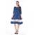 Ikat And Sambalpuri Boat Neck Blue White one piece dress