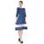 Ikat And Sambalpuri Boat Neck Blue White one piece dress