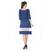 Ikat And Sambalpuri Boat Neck Blue White one piece dress