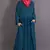 Teal Poly Crepe Plain Islamic Abaya