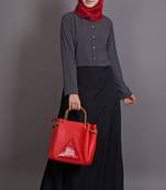 Grey Poly Crepe Plain Islamic Abaya
