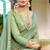 Light olive brasso art silk saree with blouse