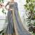 Grey plain chiffon saree with blouse
