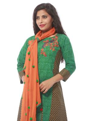 Green printed cotton kurti 4