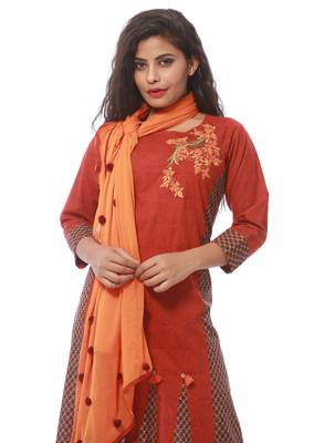 Maroon printed cotton kurti 4