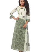 Green printed cotton kurti