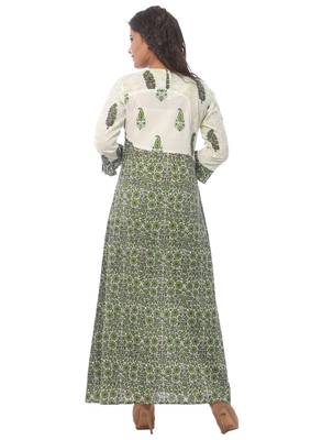 Green printed cotton kurti 2