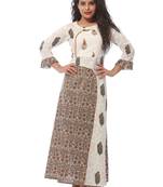 White printed cotton kurti