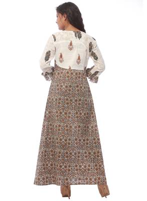 White printed cotton kurti 2
