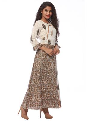 White printed cotton kurti 3
