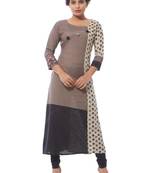 Grey printed rayon kurti