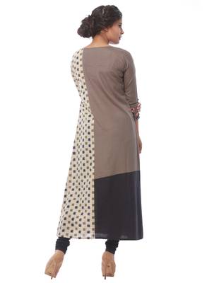 Grey printed rayon kurti 2