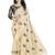 Cream embroidered art silk saree with blouse
