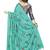 Turquoise embroidered art silk saree with blouse
