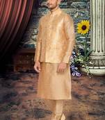 Gold Jacket Brocket Kurta Pajama