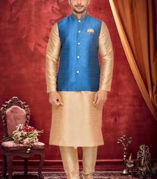 Rama Green Jacket Art Silk Kurta Pajama