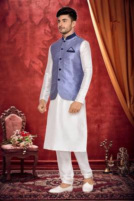 Grey Kurta Art Silk Kurta Pajama 1