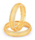 Blossomy Gold Plated AD One Pair of Kada for Women