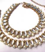 Golden kundan pearl anklet
