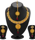 Divine Gold Plated Temple Jewellery Necklace Set for Women