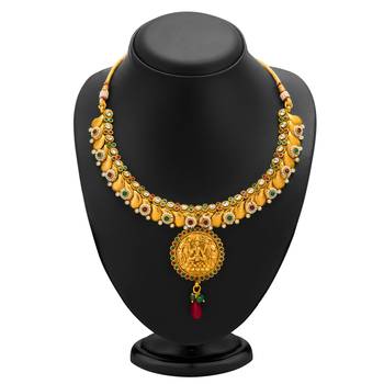 Divine Gold Plated Temple Jewellery Necklace Set for Women 2