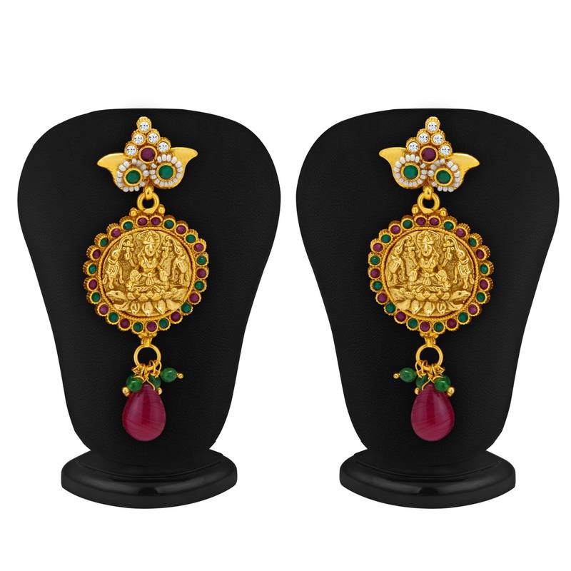 Divine Gold Plated Temple Jewellery Necklace Set for Women