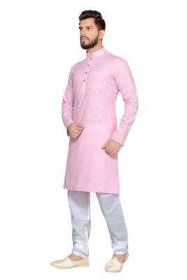 Pink Cotton Kurta Pajama 2