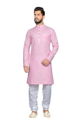 Pink Cotton Kurta Pajama 1