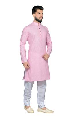 Pink Cotton Kurta Pajama 3