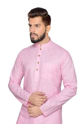 Pink Cotton Kurta Pajama 4
