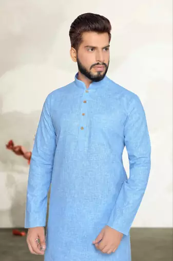 Blue Cotton Kurta Pajama
