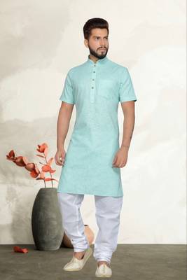 Pista Cotton Kurta Pajama 1