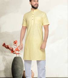 Yellow Cotton Kurta Pajama