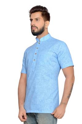 Blue Cotton Men Kurtas 3