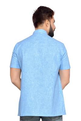 Blue Cotton Men Kurtas 5
