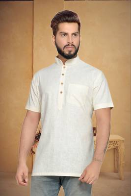 Cream Cotton Men Kurtas 2