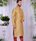 Gold  Doby Dupion Kurta Pajama
