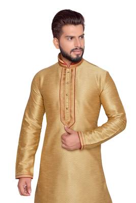 Gold  Doby Dupion Kurta Pajama 4