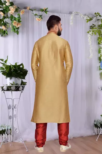 Gold  Doby Dupion Kurta Pajama