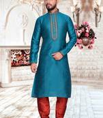 Rama Green Art Silk Kurta Pajama