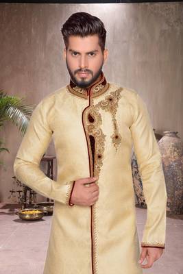 Gold Brocket Indo Western Dresses 4