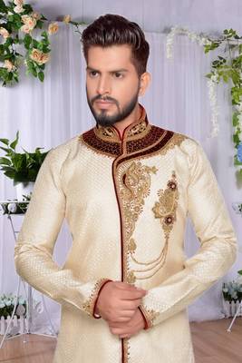 Gold Brocket Indo Western Dresses 4